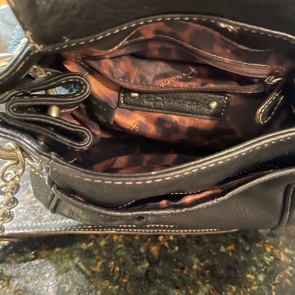 Beautiful small black shoulder or hand bag by B Makowsky - Picture 8 of 10